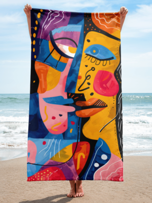 "Lover Beach Towel | Oversized Art Print - Fengsgarden"