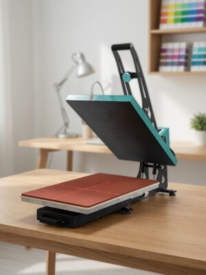 16 x 24 Semi-Automatic Heat Press Machine with Auto-Open, Slide-Out Base & Infrared Positioning, Green