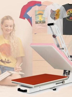 16 x 24 Inch Semi-automatic Heat Press Machine With Auto Open and Slide-out base, Not suitable for Sublimation
